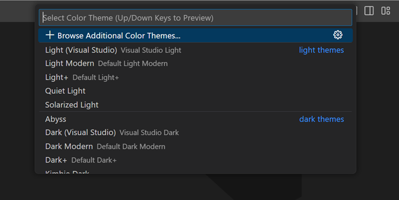 Additional Color Themes